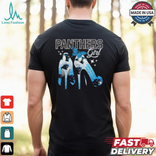 Carolina Panthers girl diamond shoe heel shirt