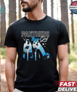 Carolina Panthers girl diamond shoe heel shirt