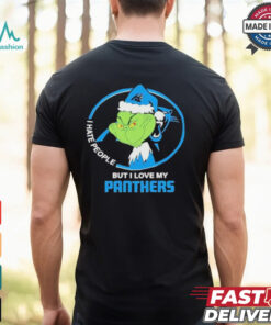 Carolina panthers Christmas grinch I hate people but I love my panthers 2024 shirt