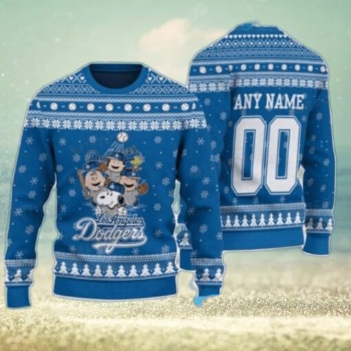 Charlie Brown Peanuts Customizable LA Dodgers Ugly Sweater