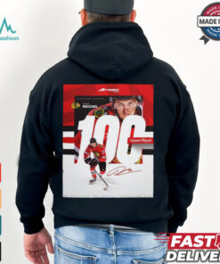 Chicago Blackhawks Milestone Moments Lukas Reichel 100 Games Played Signature Poster t shirt