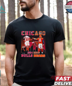 Chicago Bulls Michael Jordan and Chicago Bears Caleb Williams 1984 2024 signatures shirt