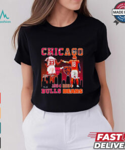 Chicago Bulls Michael Jordan and Chicago Bears Caleb Williams 1984 2024 signatures shirt
