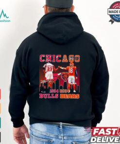 Chicago Bulls Michael Jordan and Chicago Bears Caleb Williams 1984 2024 signatures shirt