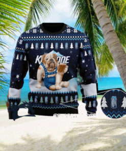 Christmas 2024 Bulldog Drink Keystone Light Beer Ugly Sweater