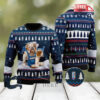 Christmas 2024 Blue Natural Light Reindeer Snowy Ugly Sweater