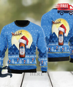 Christmas 2024 Santa Claus Sleigh Michelob ULTRA Ugly Sweater