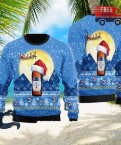 Christmas 2024 Santa Claus Sleigh Michelob ULTRA Ugly Sweater