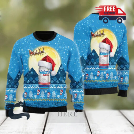 Christmas 2024 Santa Claus Sleigh Natural Light Ugly Sweater