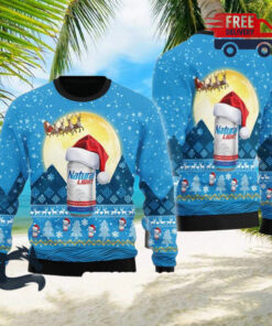 Christmas 2024 Santa Claus Sleigh Natural Light Ugly Sweater