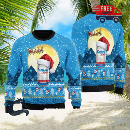 Christmas 2024 Santa Claus Sleigh Natural Light Ugly Sweater