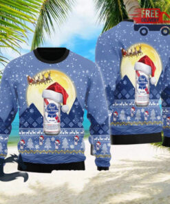 Christmas 2024 Santa Claus Sleigh Pabst Blue Ribbon Ugly Sweater