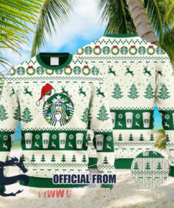 Christmas 2024 Starbucks Coffee Reindeer Snowy Night Ugly Sweater