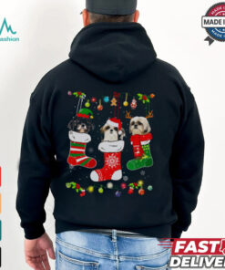 Christmas Cute Shih Tzu Puppy Dog In Socks Shirt