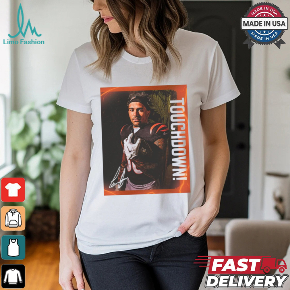 Cincinnati Bengals Chase Brown Touchdown Signature Poster t shirt Cincinnati Bengals Chase Brown Touchdown Signature Poster t shirt