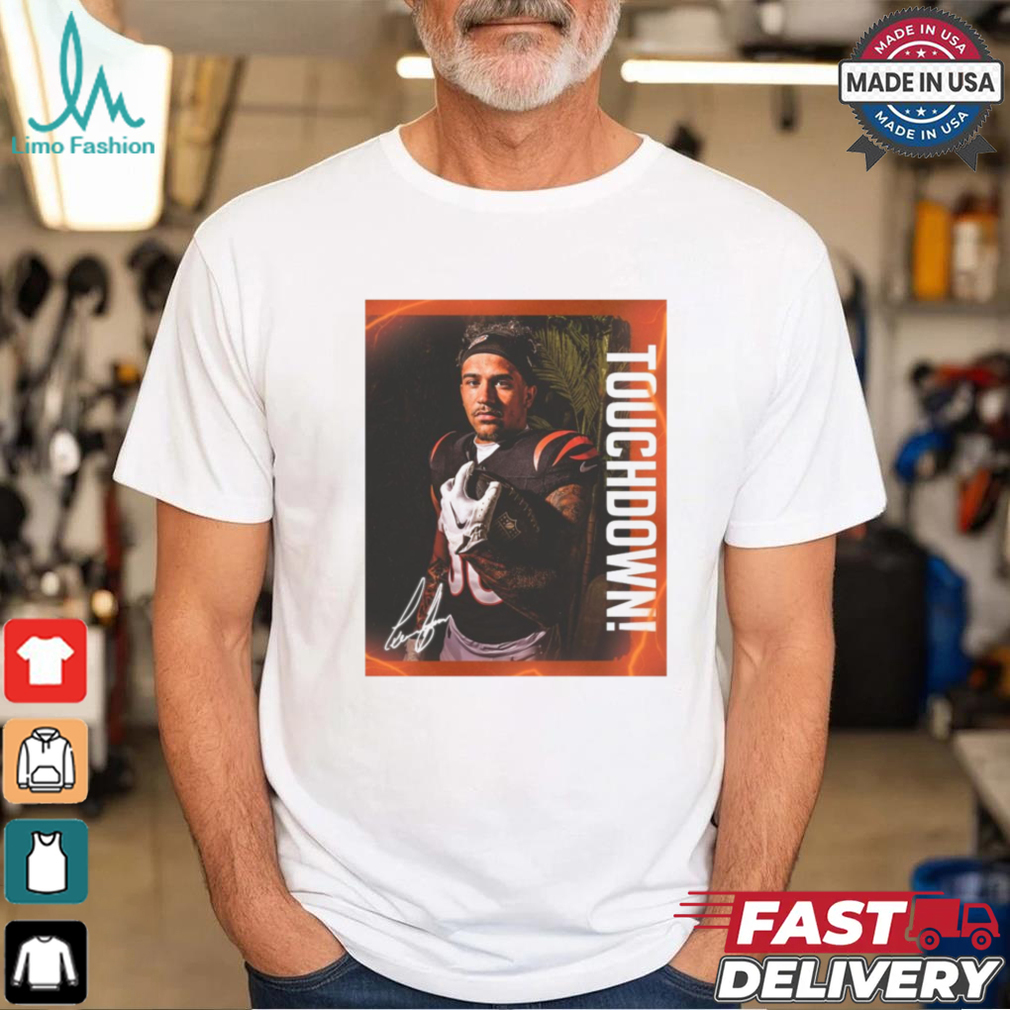 Cincinnati Bengals Chase Brown Touchdown Signature Poster t shirt Cincinnati Bengals Chase Brown Touchdown Signature Poster t shirt