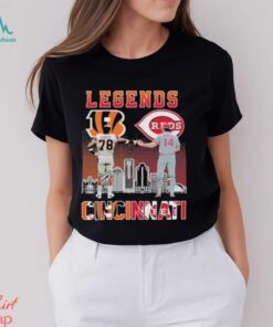 Cincinnati Reds Peter Rose The Legends Cincinnati Bengals Anthony Munoz T Shirt