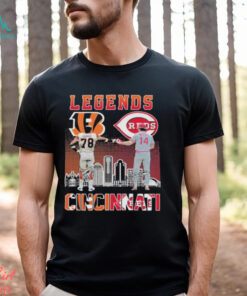 Cincinnati Reds Peter Rose The Legends Cincinnati Bengals Anthony Munoz T Shirt