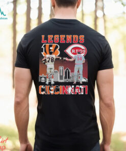 Cincinnati Reds Peter Rose The Legends Cincinnati Bengals Anthony Munoz T Shirt