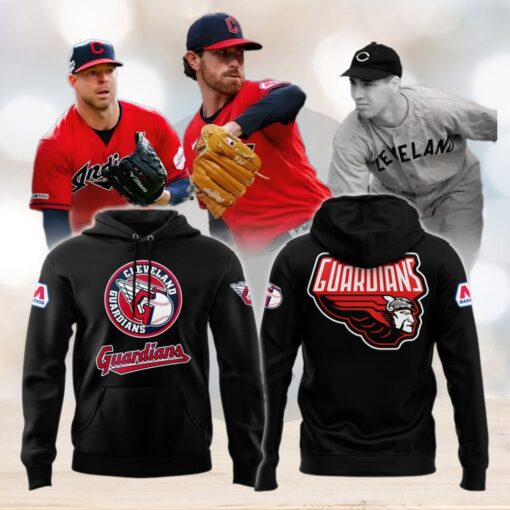 Cleveland Guardians Hoodie, Limited Edition Black Hoodie Printed Logo 3D