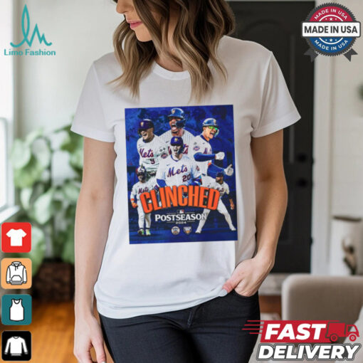 Clinched New York Mets Headed To The 2024 Playoffs Postseason MLB Poster t shirt