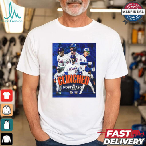 Clinched New York Mets Headed To The 2024 Playoffs Postseason MLB Poster t shirt