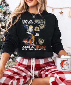 Colorado Buffaloes On Saturdays Denver Broncos On Sundays Football Fan T Shirt