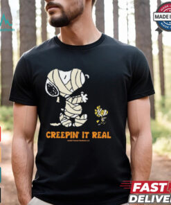 Creepin It Real Peanuts Snoopy & Woodstock Mummy T Shirt