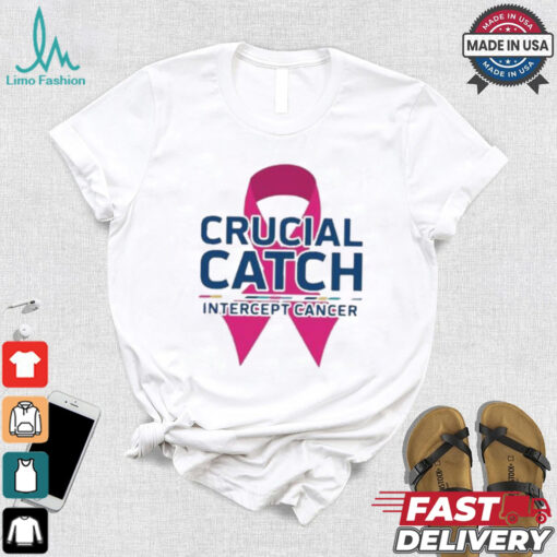 Crucial Catch Intercept Cancer Pink Ribbon T shirt