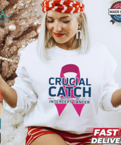 Crucial Catch Intercept Cancer Pink Ribbon T shirt