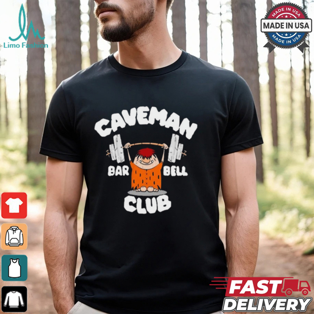 David Montgomery Caveman Club Bar Bell Painting t shirt David Montgomery Caveman Club Bar Bell Painting t shirt