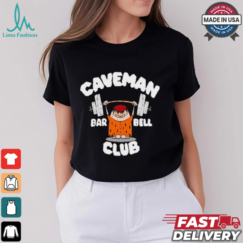 David Montgomery Caveman Club Bar Bell Painting t shirt David Montgomery Caveman Club Bar Bell Painting t shirt