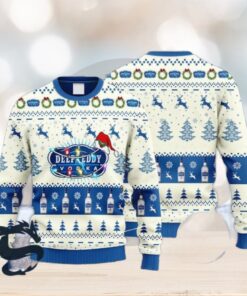 Deep Eddy Vodka Reindeer Snowy Night Ugly Sweater