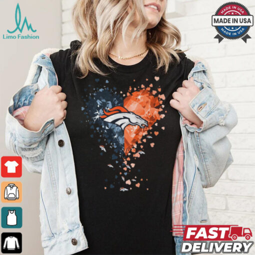 Denver Broncos Crystal Heart Shirt