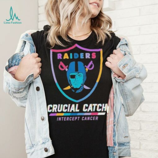 Design Las Vegas Raiders 2024 Crucial Catch Intercept Cancer Awareness T Shirt