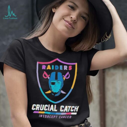 Design Las Vegas Raiders 2024 Crucial Catch Intercept Cancer Awareness T Shirt
