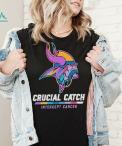 Design Minnesota Vikings 2024 Crucial Catch Intercept Cancer Awareness T Shirt