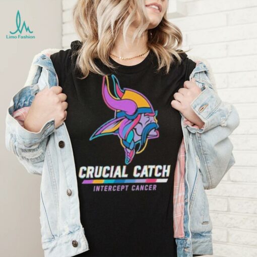 Design Minnesota Vikings 2024 Crucial Catch Intercept Cancer Awareness T Shirt