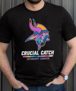 Design Minnesota Vikings 2024 Crucial Catch Intercept Cancer Awareness T Shirt