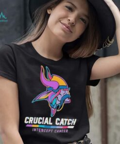 Design Minnesota Vikings 2024 Crucial Catch Intercept Cancer Awareness T Shirt