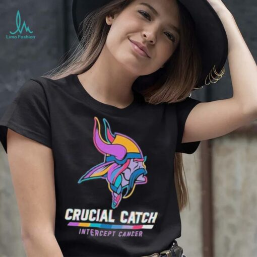 Design Minnesota Vikings 2024 Crucial Catch Intercept Cancer Awareness T Shirt