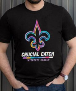Design New Orleans Saints 2024 Crucial Catch Intercept Cancer Awareness T Shirt