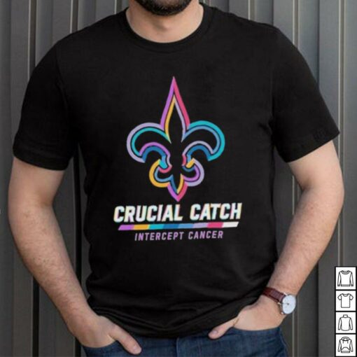 Design New Orleans Saints 2024 Crucial Catch Intercept Cancer Awareness T Shirt