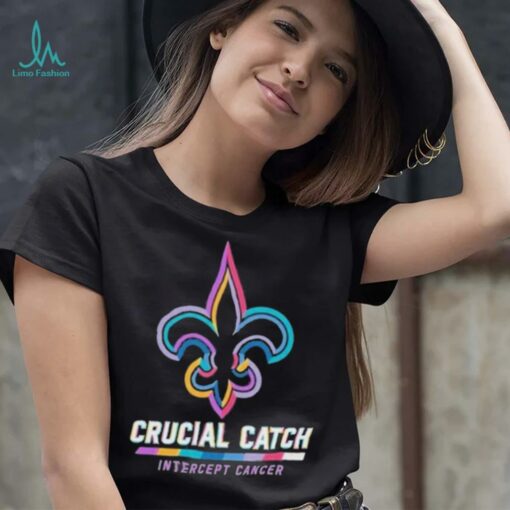 Design New Orleans Saints 2024 Crucial Catch Intercept Cancer Awareness T Shirt