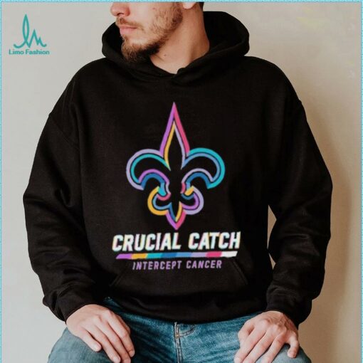 Design New Orleans Saints 2024 Crucial Catch Intercept Cancer Awareness T Shirt