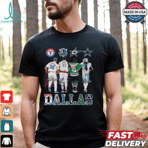 Design Texas Rangers Dallas Mavericks Dallas Stars Dallas Cowboys Proud State Signatures Shirt