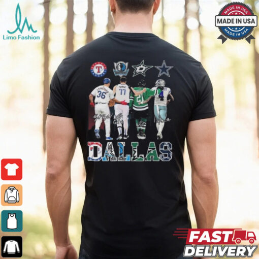 Design Texas Rangers Dallas Mavericks Dallas Stars Dallas Cowboys Proud State Signatures Shirt