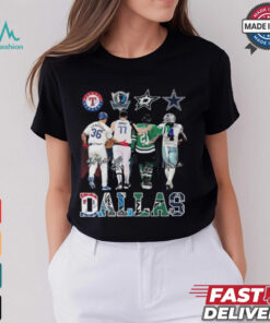 Design Texas Rangers Dallas Mavericks Dallas Stars Dallas Cowboys Proud State Signatures Shirt