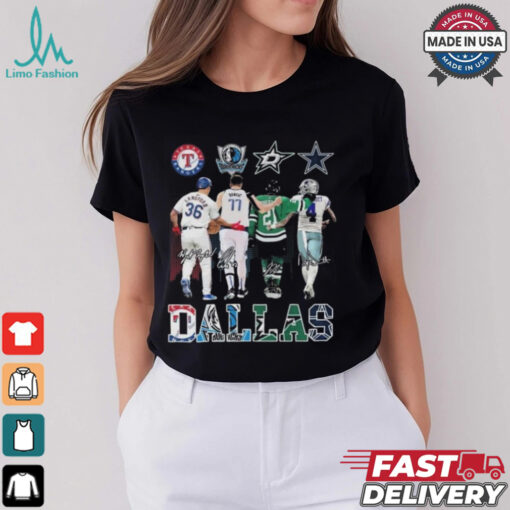 Design Texas Rangers Dallas Mavericks Dallas Stars Dallas Cowboys Proud State Signatures Shirt