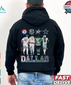 Design Texas Rangers Dallas Mavericks Dallas Stars Dallas Cowboys Proud State Signatures Shirt